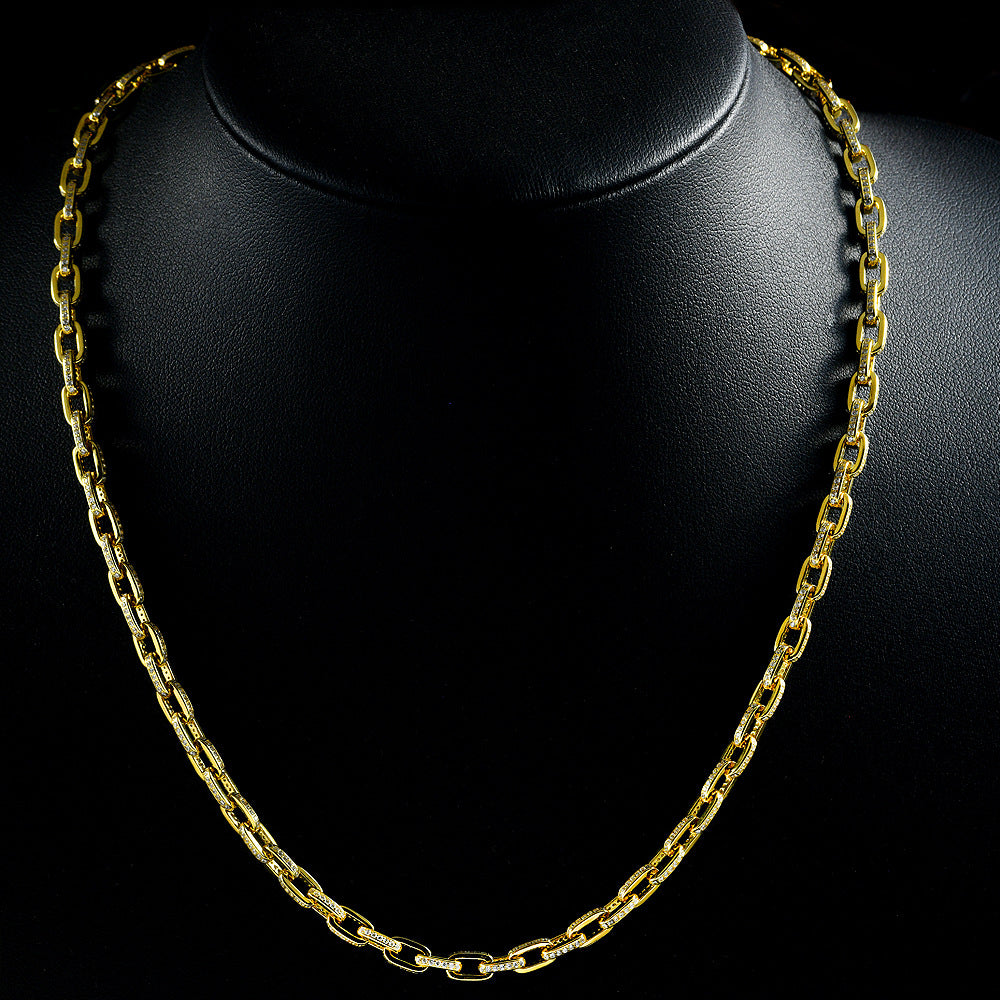 Cuban Link Chain Necklace – Gold-Plated Sterling Silver, 8mm